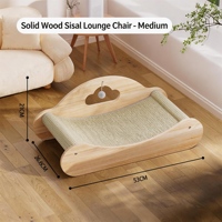 Poteau à gratter et tapis de luxe tout-en-un en sisal résistant à l'usure, anti-chute et anti-rayures pour chat, avec panneau à gratter et lit-canapé pour chat en carton
