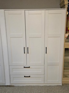 Armoire de rangement autoportante moderne et contemporaine blanche à 3 portes en <span class=keywords><strong>bois</strong></span> pour vêtements - Product Image 5
