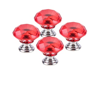 Cabinet Wardrobe Handles Hardware <strong>Diamond</strong> <strong>Shape</strong> Design Colorful Crystal Glass <strong>Knobs</strong> Cupboard Drawer Pull <strong>Door</strong> Kitchen - Product Image 3