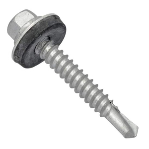 Vis autoperceuses en acier au carbone à tête <span class=keywords><strong>plate</strong></span>, zinguées, pour fixations de toiture métallique, filetage en pouces, emballage en vrac - Product Image 2