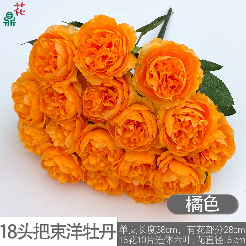 ดอกโบตั๋นสีส้ม 18 ดอก