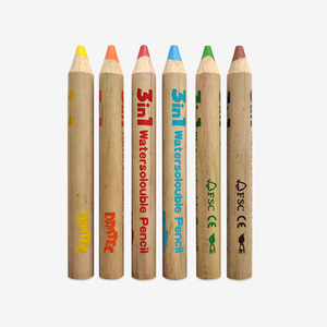 Offre Spéciale 6 couleurs forme ronde jumbo woody <span class=keywords><strong>crayons</strong></span> ensemble multi-couleur <span class=keywords><strong>crayons</strong></span> pour enfants crayon ensemble dans la boîte de papier - Product Image 1