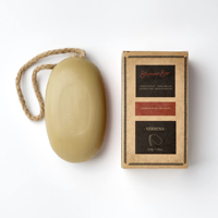 Savon à l'huile d'olive de luxe hydratant et longue durée, sans parabènes ni phtalates, parfumé au cuir, sur corde, pour hommes