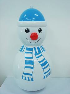 Bonhomme de neige gonflable de 1,20 m avec écharpe bleue, décoration extérieure lumineuse à LED pour fête d'<span class=keywords><strong>hiver</strong></span> - Product Image 1