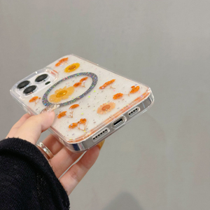 Transparente magnetische Real Flower Handy hülle für iPhone 15 Pro Max Drop Gue Design Handy hülle Für iPhone 15 14 13 12 11 - Product Image 6