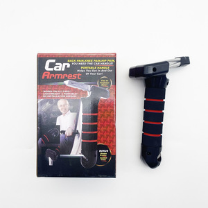 Cutter de ceinture de sécurité multifonctionnel portable noir/rouge pour voiture, avec fonction brise-vitre et poignée d'assistance pour portière, idéal pour personnes âgées - Product Image 1