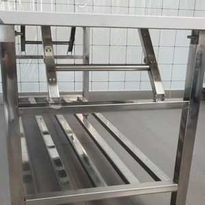 Mesa de Centro Rectangular de Acero Inoxidable 201 SS Comercial VICTORY KITCHEN, Resistente, con Capacidad de 200 kg, para Hoteles y Restaurantes - Product Image 5