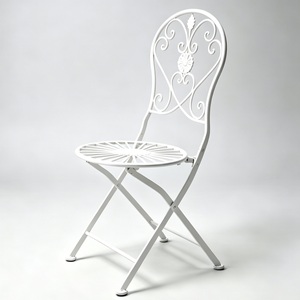 Chaises de patio en fer sculpté de style rétro européen, chaises pliantes de style campagnard pour les fournitures de mariage en plein air - Product Image 2