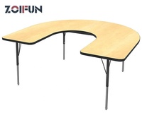 ZOIFUN mobilier scolaire Table en forme de fer à cheval Table d'activité réglable en hauteur