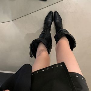 Botas <span class=keywords><strong>de</strong></span> Diseño Retro Delgadas para Otoño/Invierno 2025 con Cilindros Grandes Puntiagudos y Botas Apiladas con Tacones Altos, Botas Vaqueras - Product Image 4