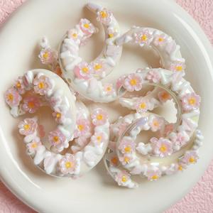 Cuentas Acrílicas de Moda con Forma de Luna Pintadas a Mano, Tridimensionales, para Manualidades, Accesorios de Joyería, Medias Lunas de Colores con Animales, 46x35mm - Product Image 2