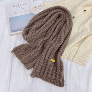 Nuova <span class=keywords><strong>Sciarpa</strong></span> Invernale da <span class=keywords><strong>Donna</strong></span> Lavorata a Maglia <span class=keywords><strong>in</strong></span> <span class=keywords><strong>Lana</strong></span> Calda, Scialle Spesso Morbido Fatto a Mano all'Uncinetto a Tinta Unita - Product Image 2