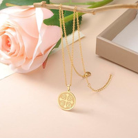 Collier avec croix orthodoxe orientale, pendentif médaille croix IC XC NIKA
