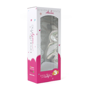 Girls transparent PVC window frame paper box custom doll toy gift box