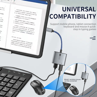 Adaptateur USB 3.0 OTG 2 en 1 Convertisseur de charge Adaptateur USB Type C vers USB mâle vers femelle Convient pour la connexion d'un téléphone mobile Disque U