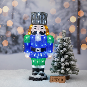 Décoration de jardin extérieure étanche IP44, motif <span class=keywords><strong>Casse</strong></span>-<span class=keywords><strong>Noisette</strong></span> de Noël 3D à LED, figurine de soldat en acrylique, éclat cristallin - Product Image 1
