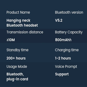 หูฟังไร้สายแบบคล้องคอ G09 แบตเตอรี่ใช้งานได้นาน 200 ชั่วโมง รองรับการ์ด TF โหมดคู่ แม่เหล็กดูดติดกันได้ กันน้ำ กันเหงื่อ - Product Image 6