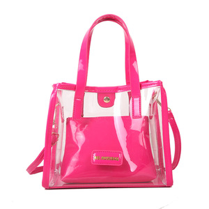 European American Style <b>Clear</b> PVC Jelly Tote Bag Large Capacity Fashion <b>Handbag</b> 2 In 1 Mother Daughter Sub Bag Waterproof Beach - Product Image 6