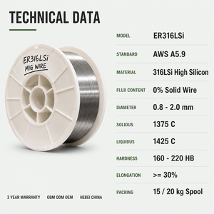 Alambre de Soldadura <span class=keywords><strong>MIG</strong></span> de Acero Inoxidable ER316LSi para Bobinas de Tuberías Petroquímicas AWS A5.9 Bajo en Carbono - Product Image 4