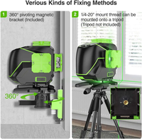 Niveau laser vert Huepar S03DG-L, modèle à impulsions pour extérieur, niveaux laser rotatifs