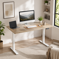Escritorio Elevable con Doble Motor, Mesa de Computadora de Altura Ajustable, Moderno y Fácil de Montar, para Oficina y Dormitorio