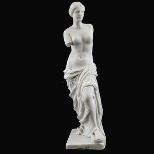 Décoration de jardin extérieure grandeur nature sculptée à la main sur commande : Statue de Vénus en marbre blanc - Product Image 1