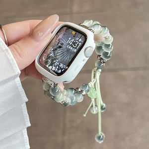 Pulsera de Cristal para Mujer para <span class=keywords><strong>Apple</strong></span> <span class=keywords><strong>Watch</strong></span> 38/40/41mm 42/44/45/49mm, Correa de Moda con Cuentas de Ojo de Gato para IWatch - Product Image 4