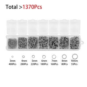 Juego de anillos metálicos de boca plana de Yiwu, caja de 7 compartimentos para accesorios de fabricación de joyería DIY, conectores para pulseras y collares - Product Image 4