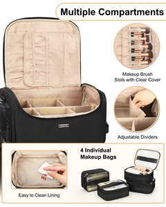 Valigia per Trucco Relavel con Ruote a 360 Gradi, Trolley per Cosmetologia, Valigia da Viaggio per Parrucchieri con Manico Estraibile - Product Image 5