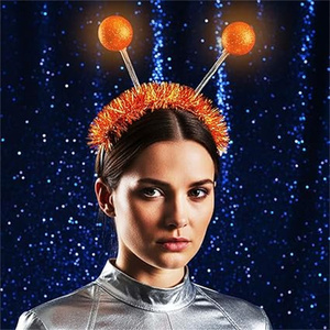 Venta superior Light up Alien Headband LED Martian Hair Band Antena Accesorios para el cabello para suministros de fiesta de Halloween - Product Image 3