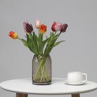 YOPIN-8194 Fleur de tulipe artificielle en PE à branche unique 40 cm, toucher réel, simulation de tulipe pour la remise des diplômes et Noël