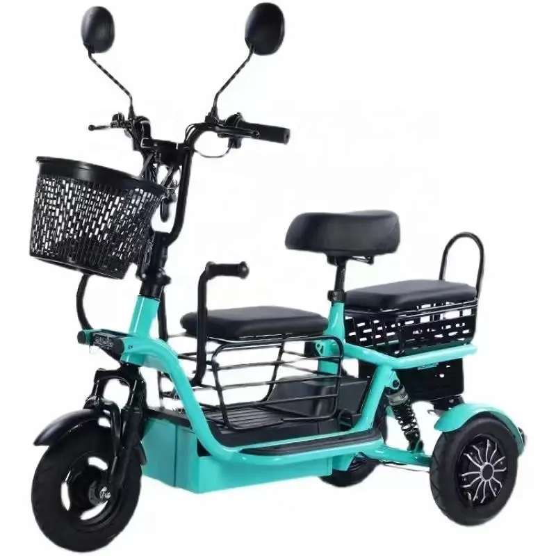 Idosos scooter elétrico triciclo doméstico idosos pick-up crianças três rodas bateria carro triciclos de três lugares para adultos