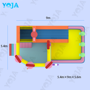 Château gonflable géant pastel d'intérieur et d'extérieur avec toboggan aquatique en PVC pour jardins, aéroports ou fêtes résidentielles - Product Image 3