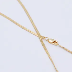 Collana di posa placcata in oro con catena a serpente piatta da 3mm in argento sterling 925 di moda personalizzata per donna vermeil in oro