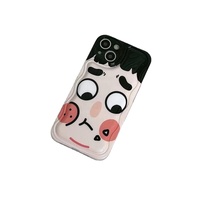 Mignon de Bande Dessinée d'origine Style Fronçant Les Sourcils Petit Garçon Mobile Téléphone Cas Creative TPU Mobile Couverture de Téléphone pour l'iphone 11/12/13 Pro Max