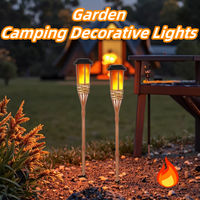 Lampes torches solaires à LED étanches pour l'extérieur améliorées en bambou fait à la main avec flammes scintillantes Classement IP65 Éclairage décoratif