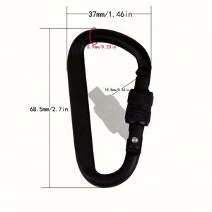 Custom Logo Heavy Duty Locking <b>Ring</b> <b>Clips</b> Hook Safety Screw Gate Aluminum D Shaped Carabiner <b>Clip</b> - Product Image 2