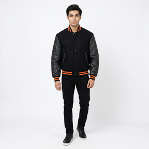 Chaquetas Universitarias Varsity Personalizadas de Alta Calidad con Diseño Exclusivo, Cuerpo de Lana y Brazos de Cuero Genuino - Product Image 1