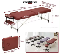 Pieds en acier inoxydable meubles de salon de gros couverture portable en cuir beauté spa table de massage pliable