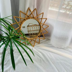 กระจกหวายสไตล์ใหม่,กระจกตกแต่งผนังขนาดใหญ่สำหรับตกแต่งบ้าน - Product Image 3