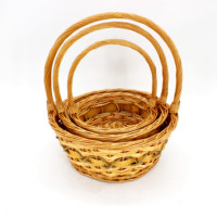 Panier à fleurs en osier, économique, à poignée haute, pour le rangement des fruits
