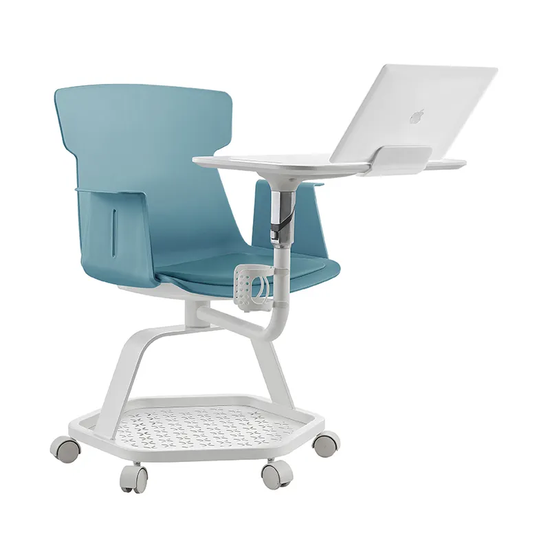 plastic blue node chair suppliers adults school training rotating node chair with writing table