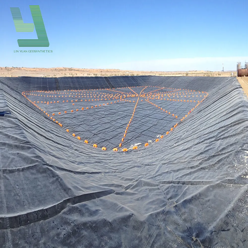 Waterproof 40 mil HDPE Liner High Density Impermeable Roll HDPE Plastic Geomembrane Pond Liner for Artificial Lake
