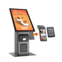 Kiosque de commande en libre-service OEM 21,5 pouces avec écran tactile Android 14 Windows, terminal de point de vente avec imprimante de tickets et lecteur de codes-barres