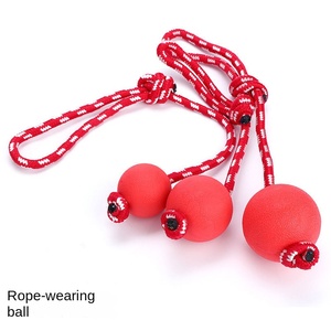 ลูกบอลยางกัดฝึกสัตว์เลี้ยงทำจากยางแข็งเคี้ยวของเล่นสำหรับสุนัขเด้งดึ๋งทำจากเชือกทนทานทนทานปรับแต่งโลโก้ได้ตามต้องการ - Product Image 2