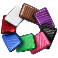 Protecteur de cartes de crédit en aluminium mince avec blocage RFID Etui pour cartes de visite en aluminium Porte-monnaie de voyage en métal avec 6 fentes