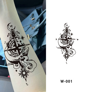 Tatuaje Temporal de Jugo Herbal Negro para Cintura, Calcomanía de Papel Semipermanente Realista para Brazo, Arte Corporal, Uso Profesional - Product Image 2