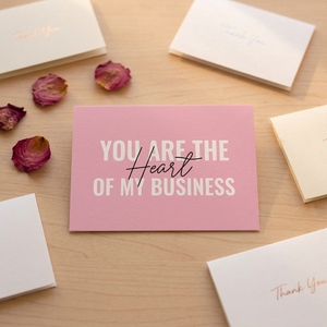 Biglietto di ringraziamento aziendale personalizzato di alta qualità: Sei il cuore del mio business - Biglietto di auguri per negozi online e boutique - Product Image 1