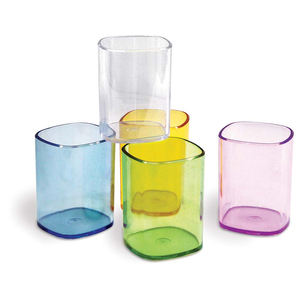 ARDA - Porte-stylo transparent en verre 6,5x6,5x9,5 cm assorti - Product Image 1