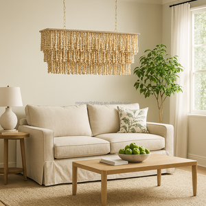 <span class=keywords><strong>Long</strong></span> <span class=keywords><strong>lustre</strong></span> en perles de <span class=keywords><strong>bois</strong></span> de Style français bohème pour Villa salon chambre cuisine Restaurant café bord de mer hôtel <span class=keywords><strong>lustre</strong></span> - Product Image 4